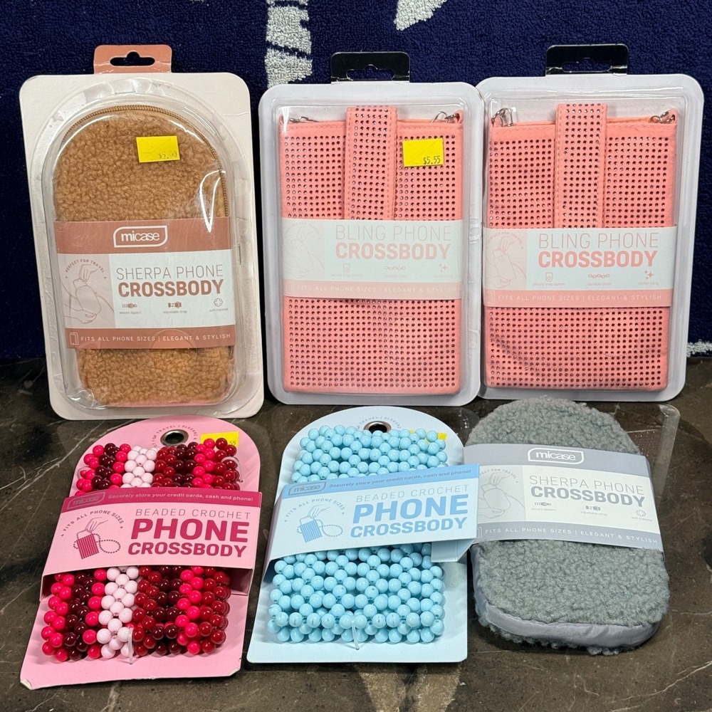 Micase Phone Crossbody Bag Women  Multi Sherpa Bling Beaded Lot of 5